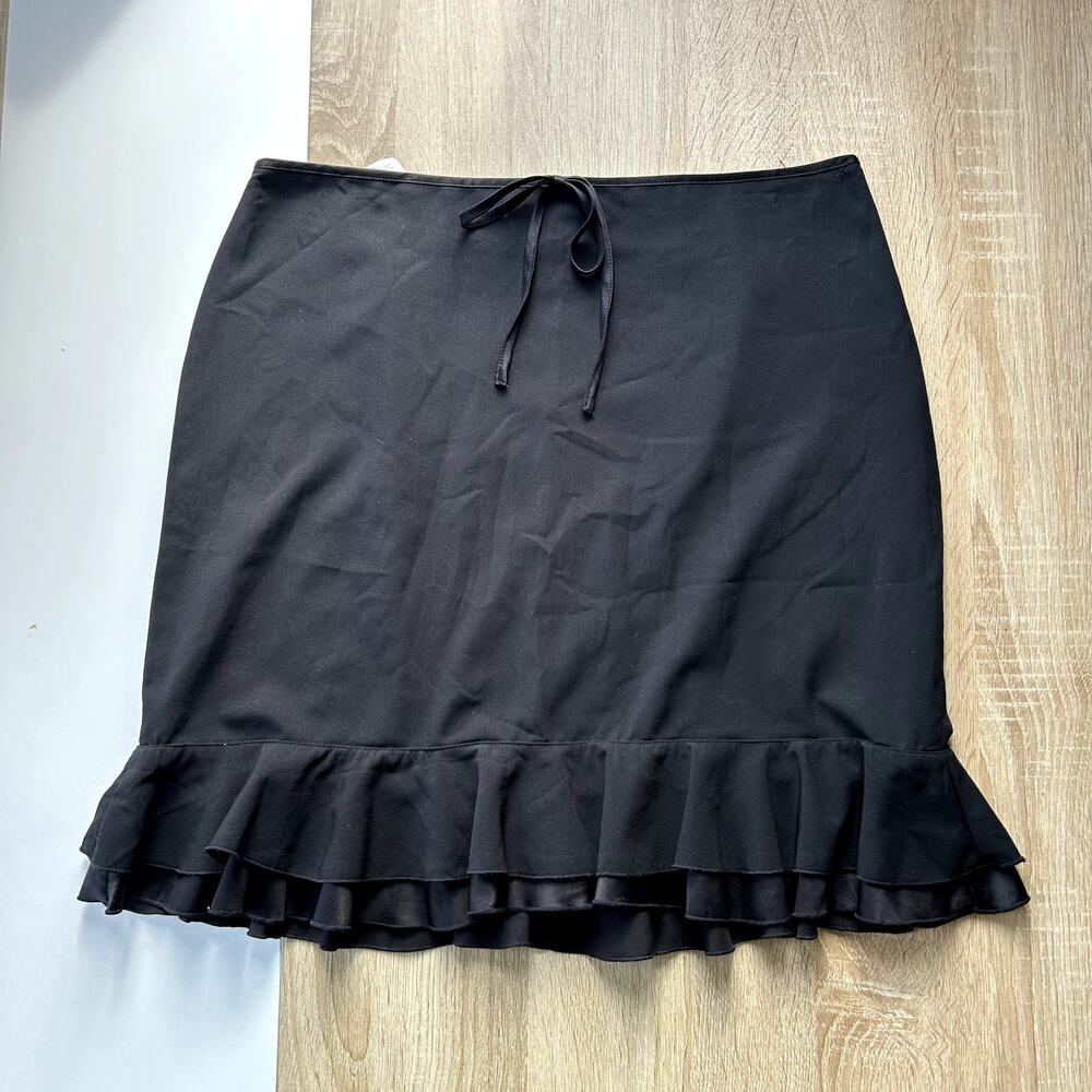 Vintage Daisy Fuentes Moda Women's Ruffle Skirt Bow Size 4 Black